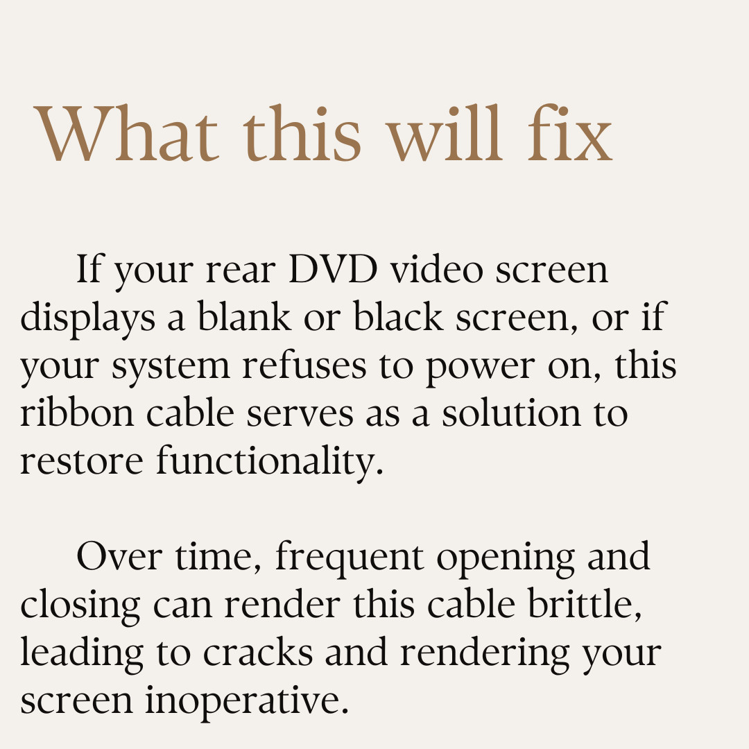 2 Pack Rear VES Screen Cable 2013-2018 Caravan Chrysler Town & Country Dodge Ram