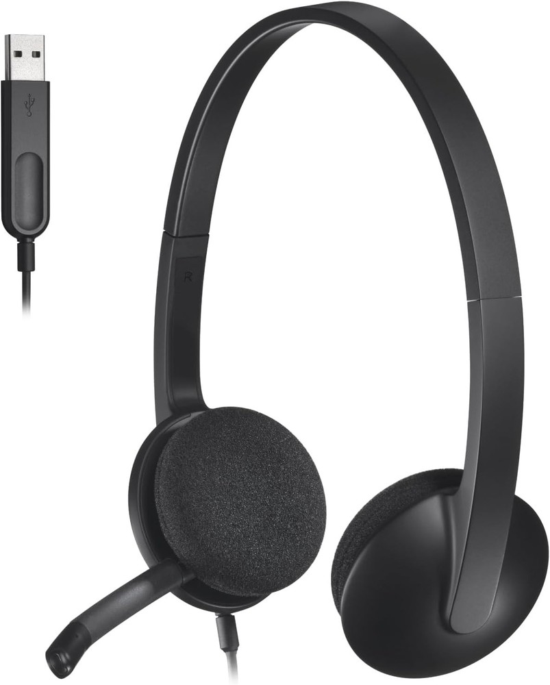 Logitech H340 USB Wired Stereo Headset Noise Cancelling Mic Inline Controls
