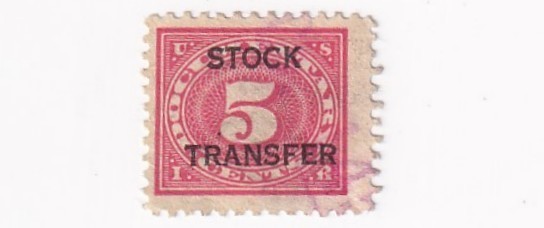 STAMP SCOTT RD4 "Numeral 5-Ovpt Stock Transfer" 5 CENT 1918 USED - D