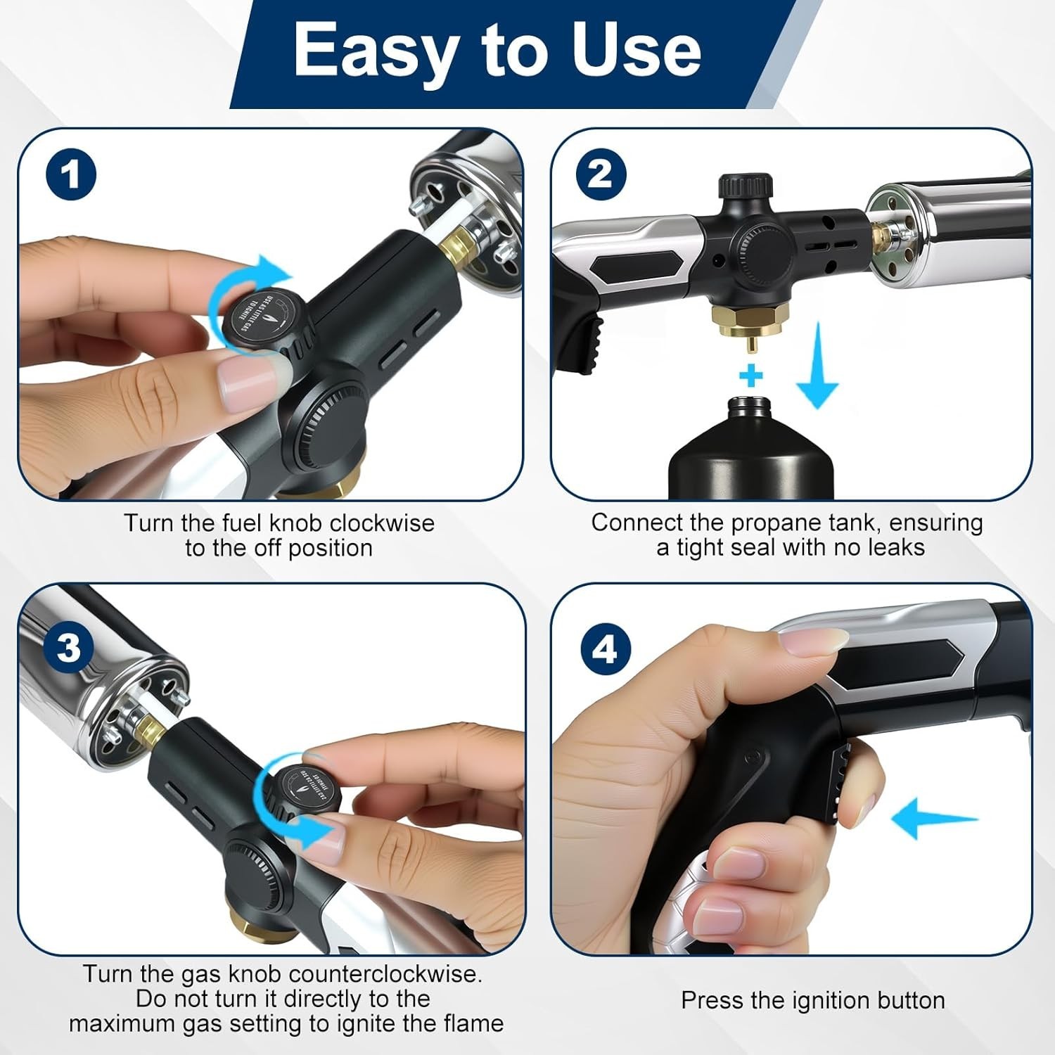 Asnfanl Professional Propane Torch with Powerful Adjustable Flame for Cooking...