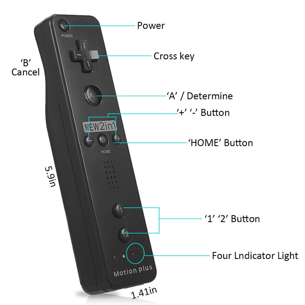 Wii Motion Plus Remote Controller Nunchuck Nintendo Wii &Wii U Silicone Strap-US