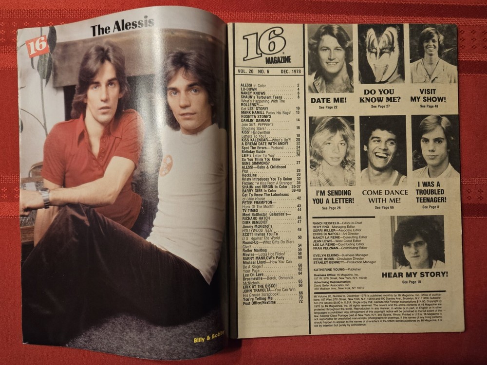 16 magazine December 1978 KISS