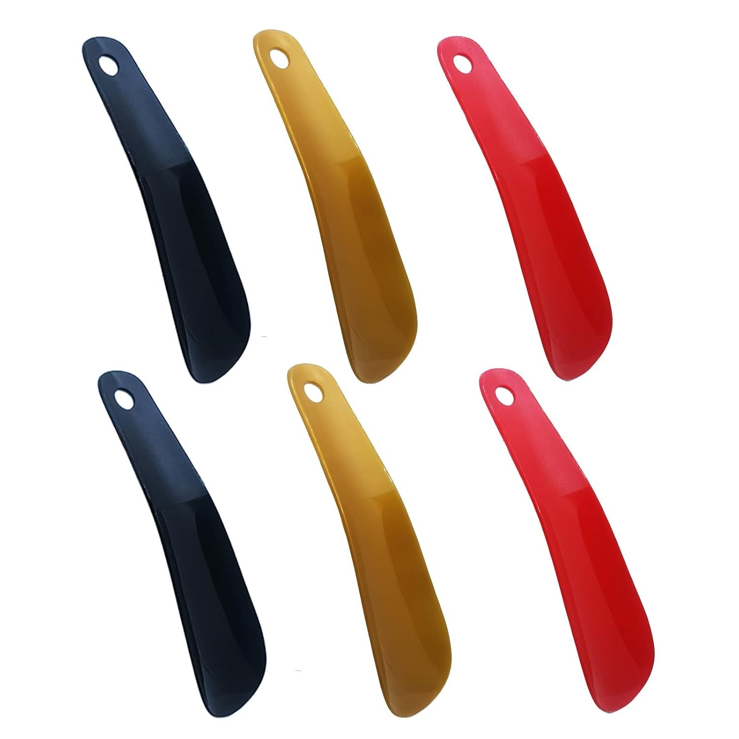 6 Pack Plastic 6.3" Shoe Horn Travel Shoehorns, Plastic Shoehorn