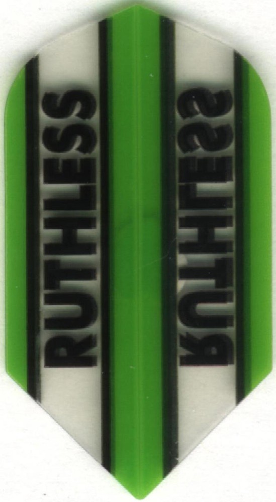 Green/Clear RUTHLESS Slim Dart Flights: 3 per set