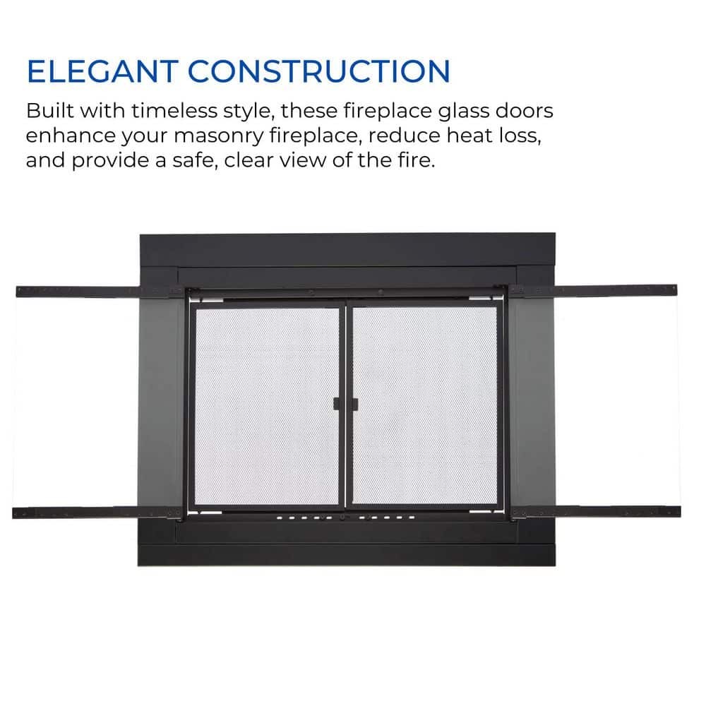 Harland Small Glass Fireplace Doors With Screen
