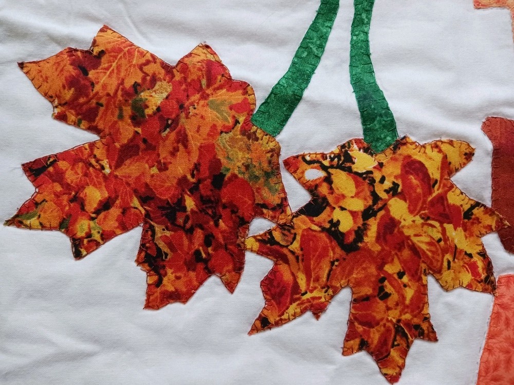 Charming Homemade Small Autumn Patchwork Quilt Wall Hanging
