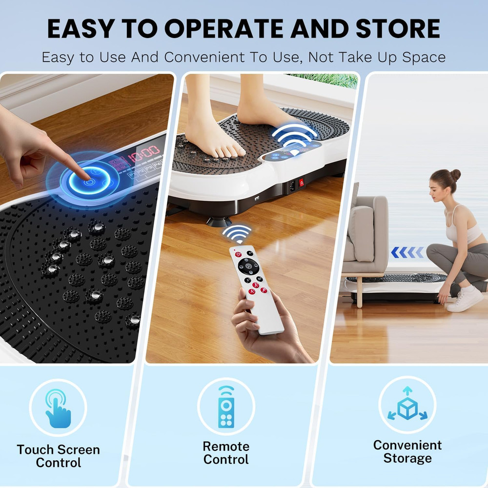 Vibration Plate Exercise Machine, Lymphatic Drainage Machine for Weight Loss, 10