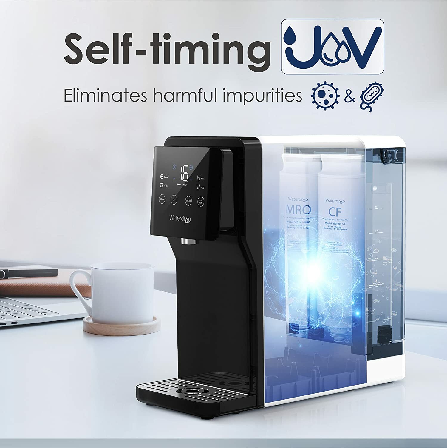 Waterdrop N1 Countertop Reverse Osmosis System, TDS Reduction