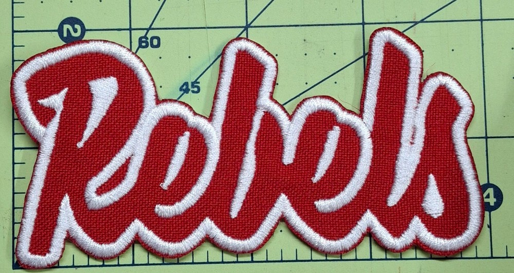 Ole Miss Rebels Text Embroidered Applique Iron On Patch Various Sizes Customize