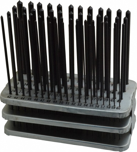Value Collection 60 Piece Round Shank Transfer Punch Set, Wire Gage #1 to #60