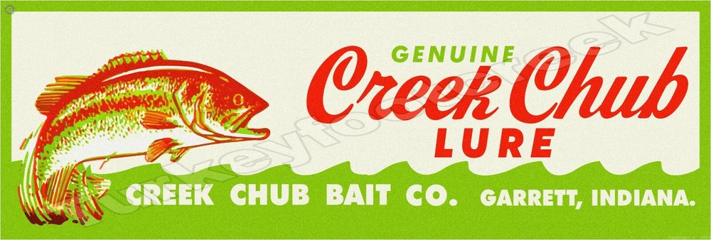Creek Chub Lure 6" X 18" Metal Sign