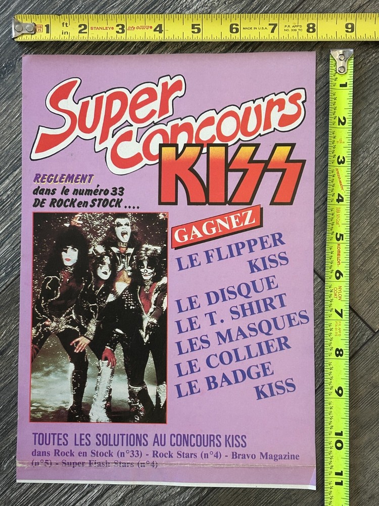 KISS Ad Advert Kiss Magazine Rock Stars Bravo Contest France Vintage Kiss Aucoin