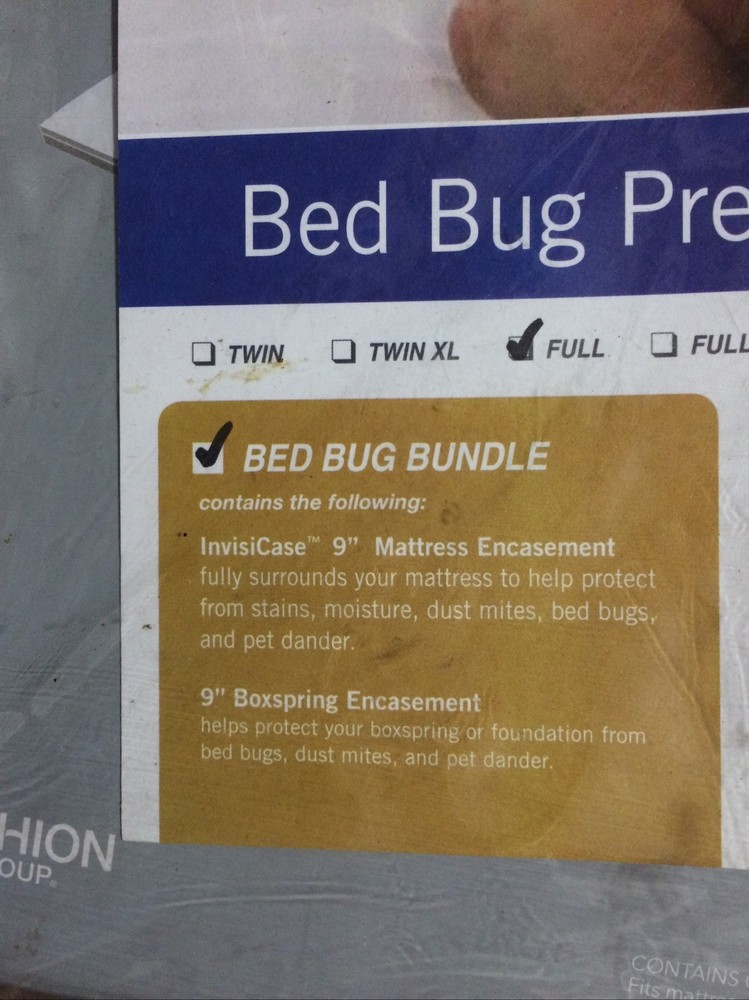 FULL SIZE 2-Piece Bed Bug Prevention Pack w/ Mattress & Zippered Box Spring