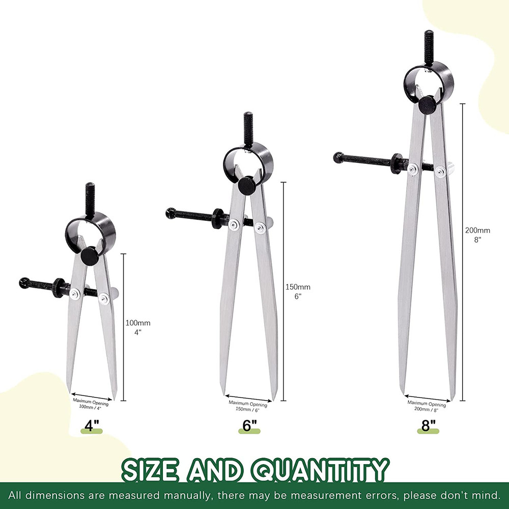 Keadic 3 Pcs Spring Wing Divider, 4'' 6'' 8'' Adjustable Lockable Steel Divider