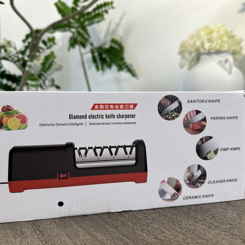 Electric Knife Sharpener, Professional Kitchen 4-Stage Knife Sharpening Kit