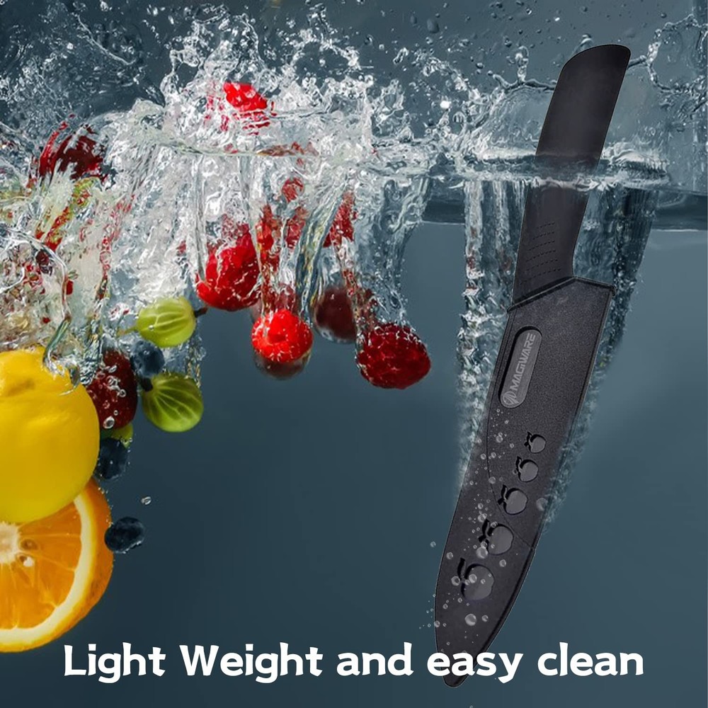 Magiware Ceramic Knives, Ceramic Knife Set with Sheaths Cover -Sharp Longer N...