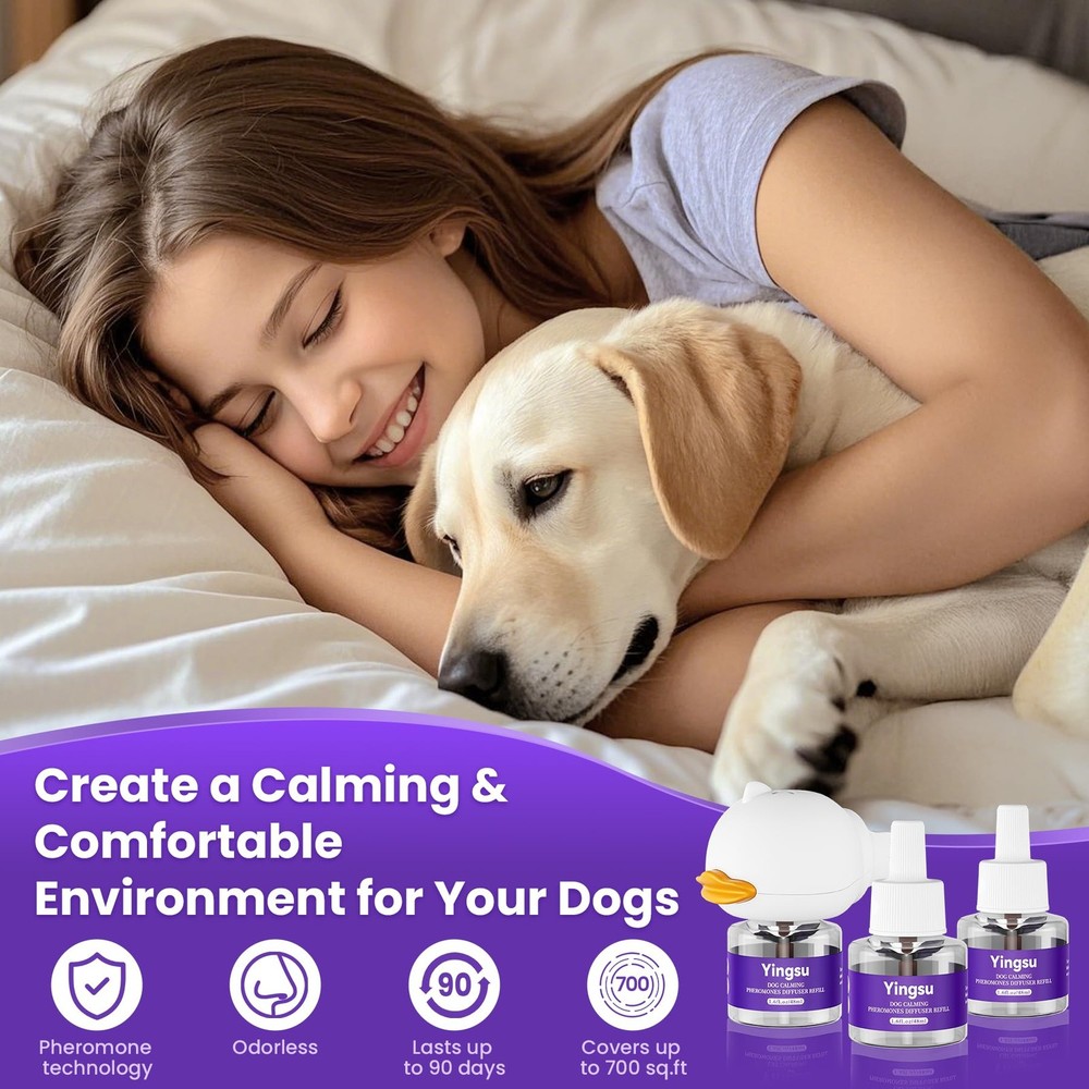Dog Calming Diffuser, 4 in 1 Puppy Pheromones Calming Diffuser, Relaxing Pher...