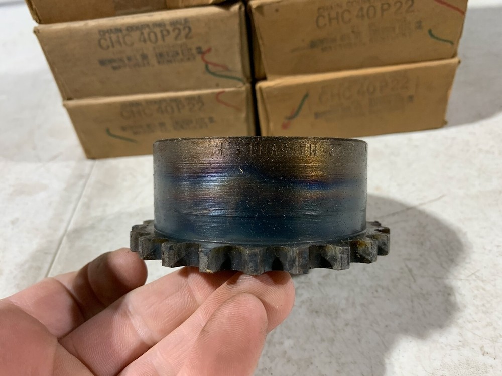 Two (2) Browning CHC40P22 Chain Coupling Sprockets Keyway, NOS