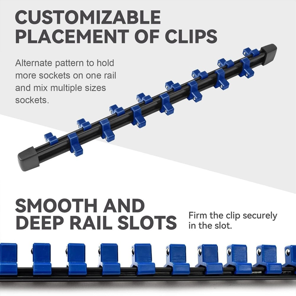 Space-Saving 30 PC Socket Organizer with Durable ABS Clips for Maximum Capacity