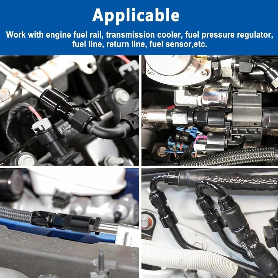 6AN to 3/8" 5/16'' Quick Disconnect EFI Fuel Rail Fitting Adapter Swap 1Pc 2Pcs