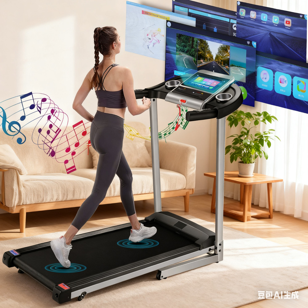 3.25HP Electric Treadmill Folding Running Machine w/10'' Touchable Screen 9mph