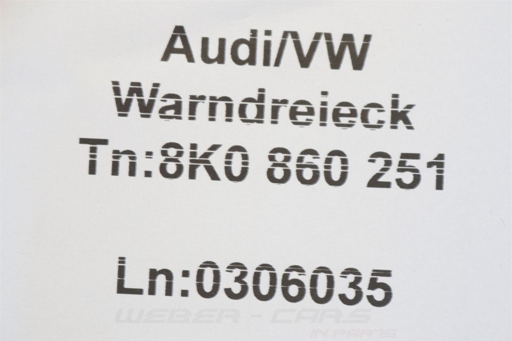 8K0860251 warning triangle breakdown triangle accident warning ORIGINAL Audi/VW