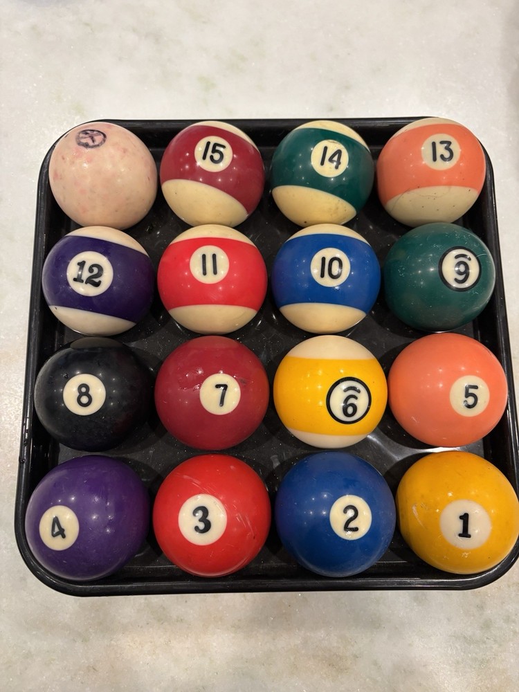Vintage Pool Billiard Balls Set Need polished full set