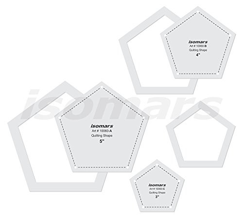 Pentagon Quilting Template Set 3pcs 3" 4" 5" Patchwork Shape Scale Sewing Tool