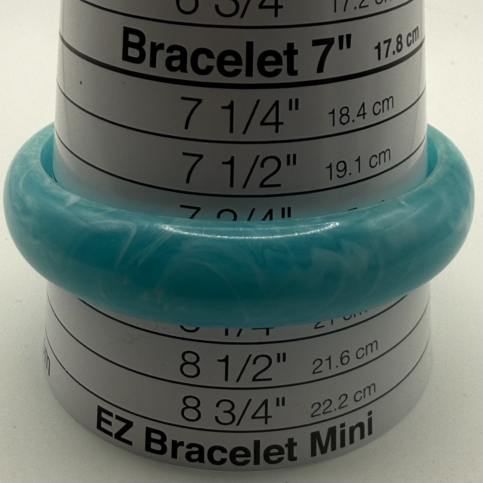 Lot of 2 Vintage Bangle Bracelets MCM Marbled Baby Blue Plastic Lucite 8”