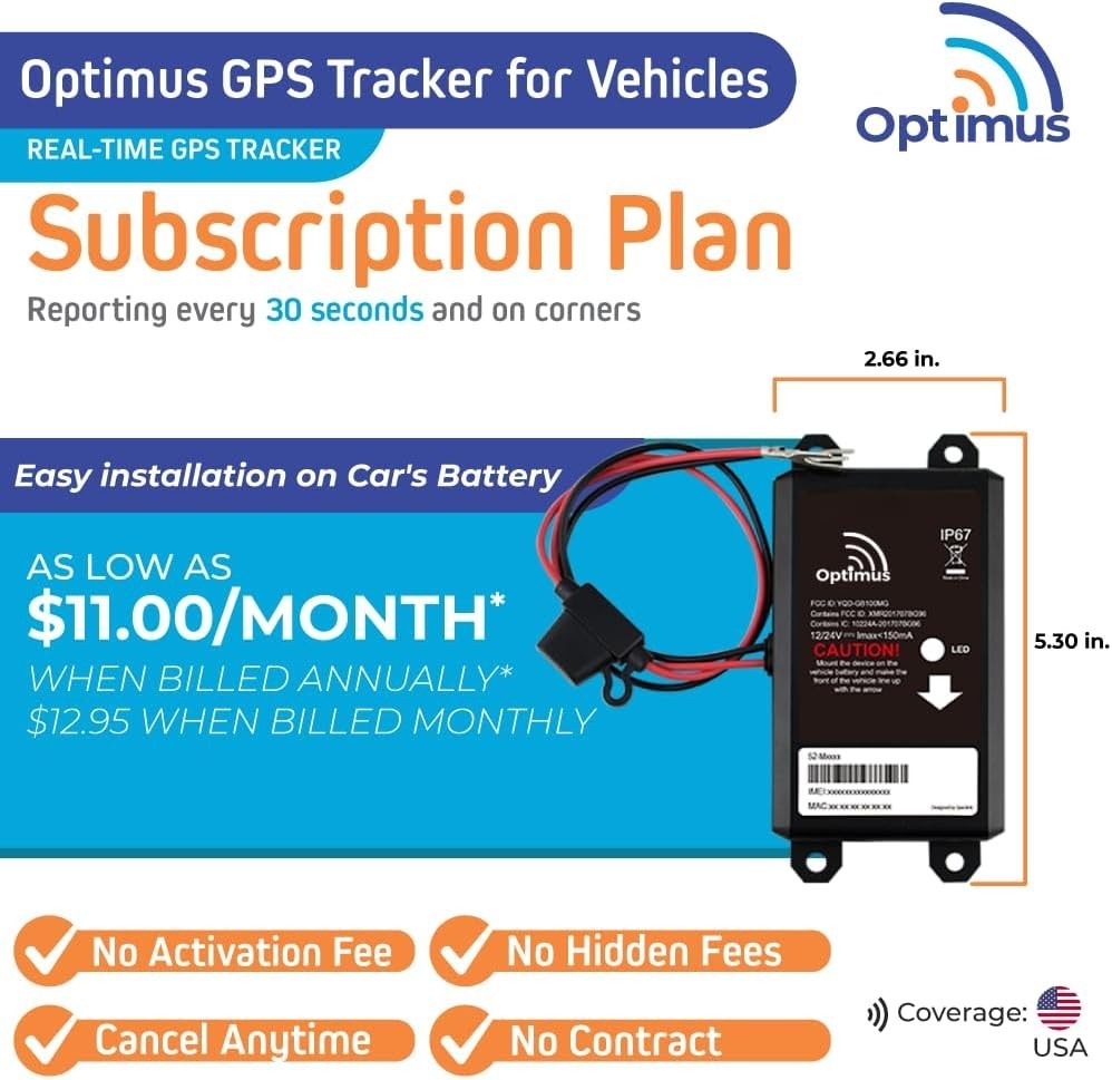 Wired GPS Tracker for Vehicles - Real-Time Updates & Easy Battery Install