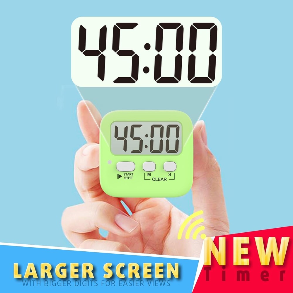 2 Pack Digital Timer for Kids, Magnetic Countdown Kitchen Timers for Cooking,...