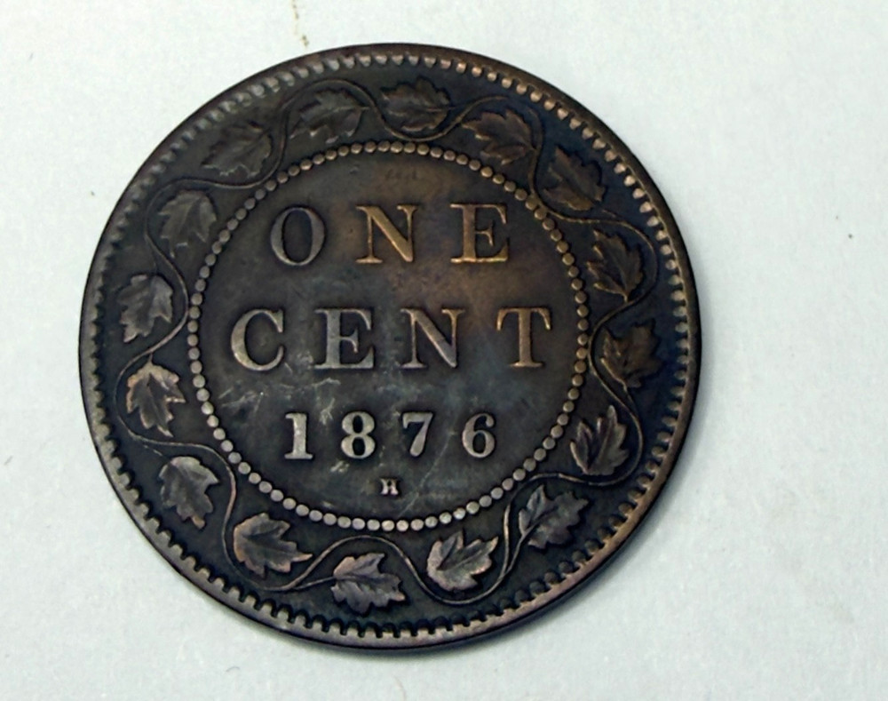 1876 H Canada Large Cent