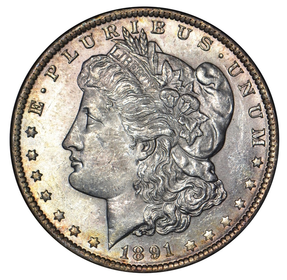 1891 Morgan silver dollar  ANACS MS-62