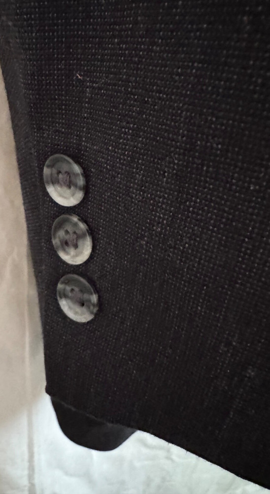 CAREER COLLECTION SIZE 44" LARGE Black Blazer Suit Jacket Hidden Padding Lined