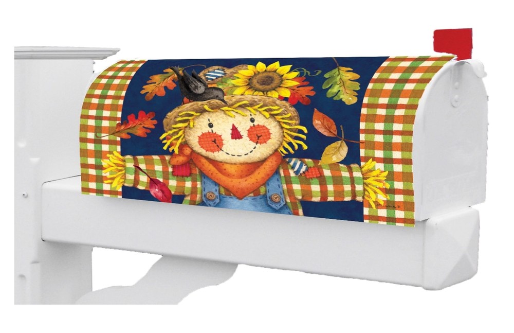 Scarecrow in Plaid Mailbox Cover
