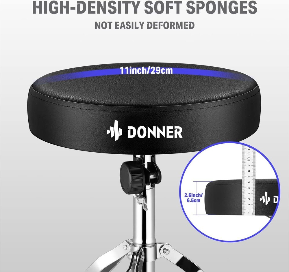 Height Adjustable Drum Stool High Density Sponge Non Skid Design Double Braced