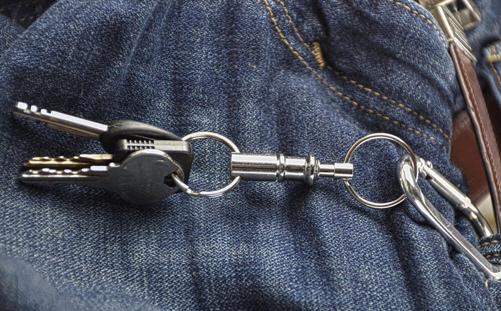 2pc Detachable Pull Apart Key Rings Quick Release Split Key Chains Brass Body