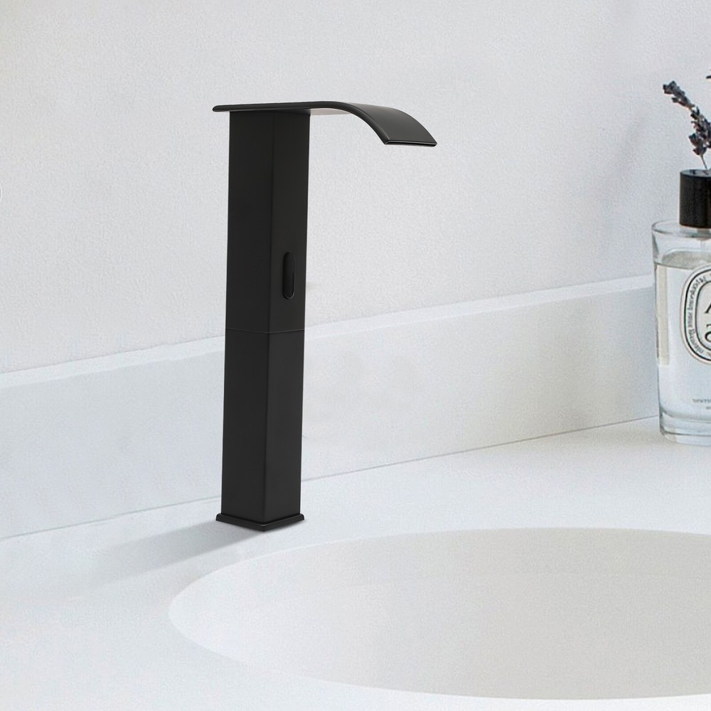 Modern Kitchen Automatic Sensor Faucet Black With Temperature-regulating Valve
