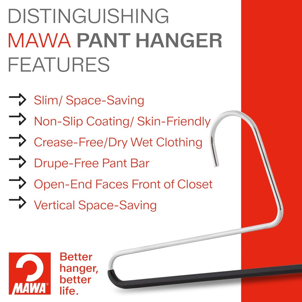 by Reston Lloyd Reverse Hook Trouser Series Non-Slip Space-Saving Clothes Han...