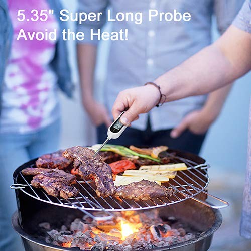 Digital Instant Read Meat Thermometer Kitchen Cooking White