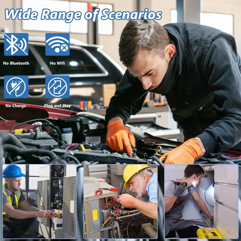 5M Endoscope Camera with Light, 1920P HD Borescope Camera for iOS and Android