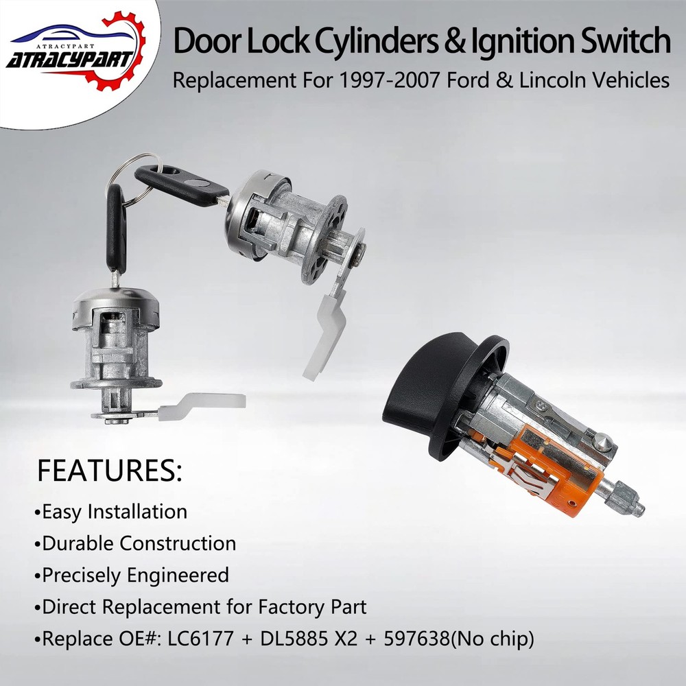 Door Lock Cylinders & Ignition Switch with Keys | 97-07 &