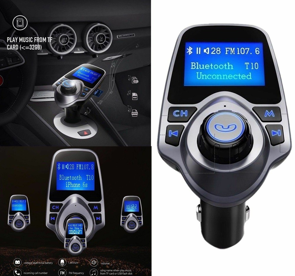 Bluetooth Wireless Car FM Transmitter AUX Stereo Receiver Adapter 2 USB Charger