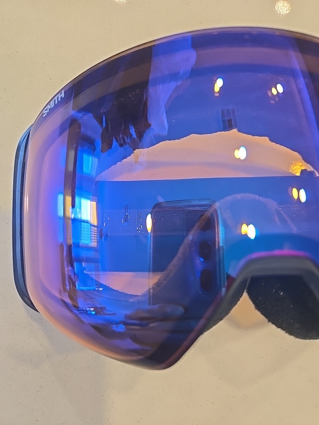 Smith 4D Mag Navy Goggles Chromapop Storm Rose Flash Lens Used Ski