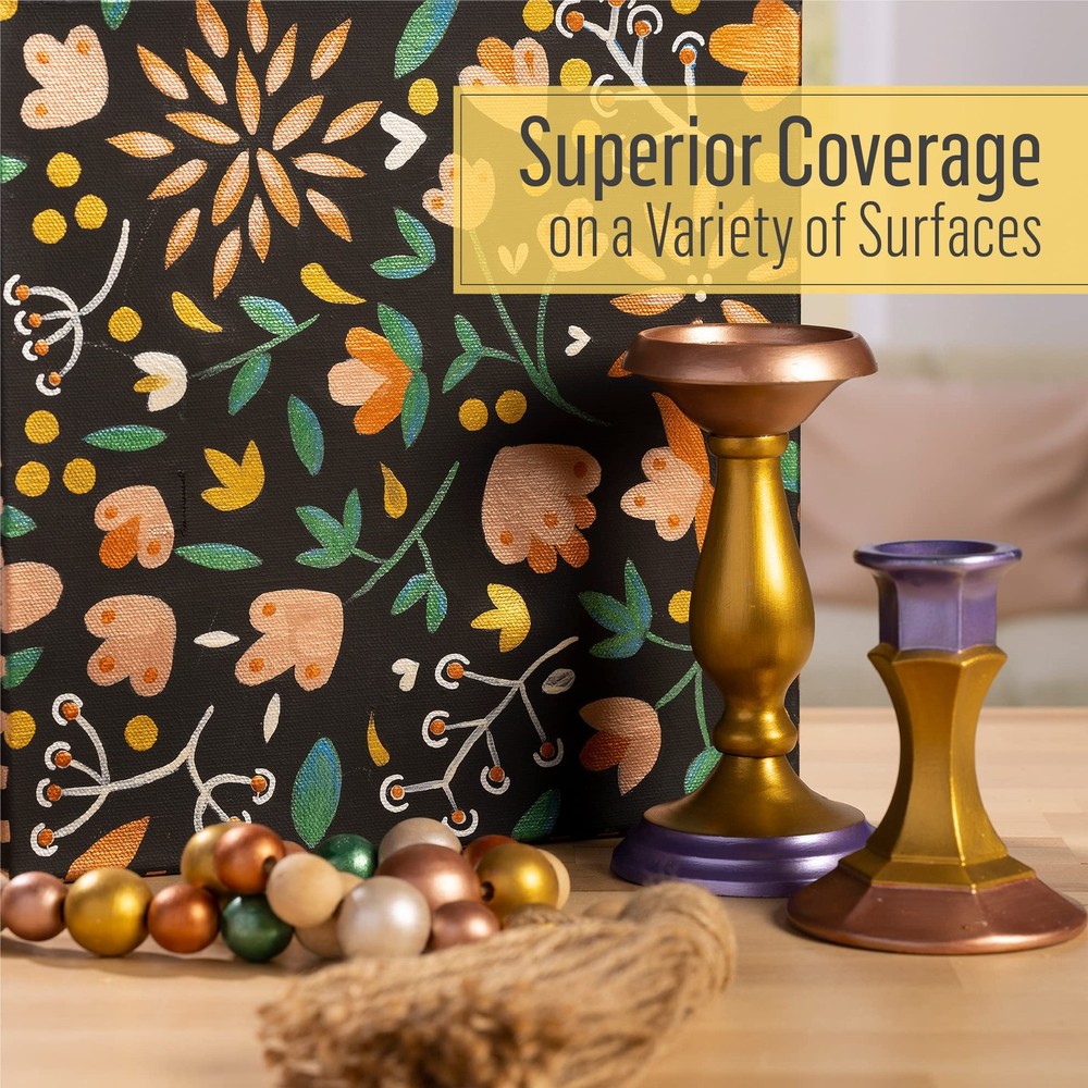 Metallic Acrylic Paint Assorted Colors 2 Ounce 663 Solid Bronze Single