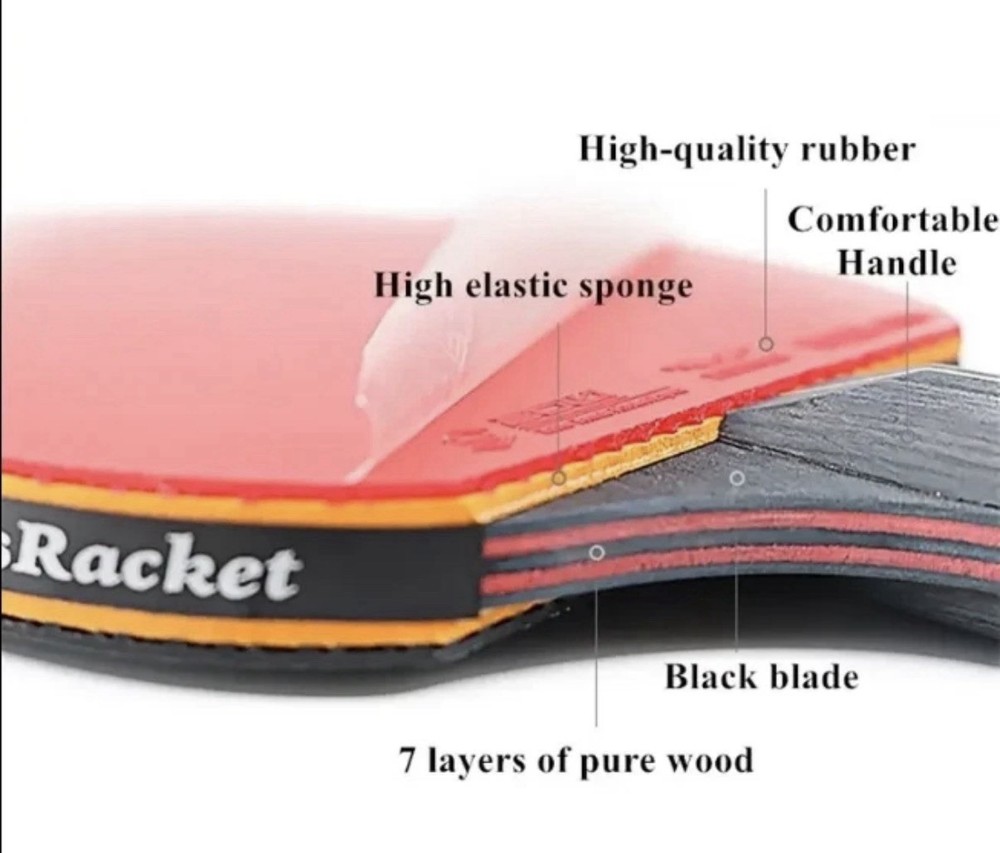 Table Tennis Racket Set Black/Red
