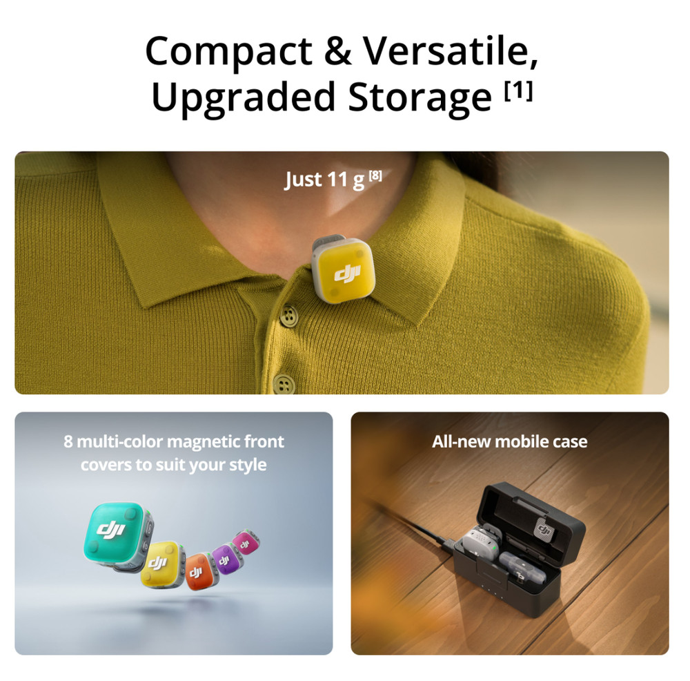 DJI Mic Mini 2 Transmitter Lightweight Portable Low Latency For Live Streaming