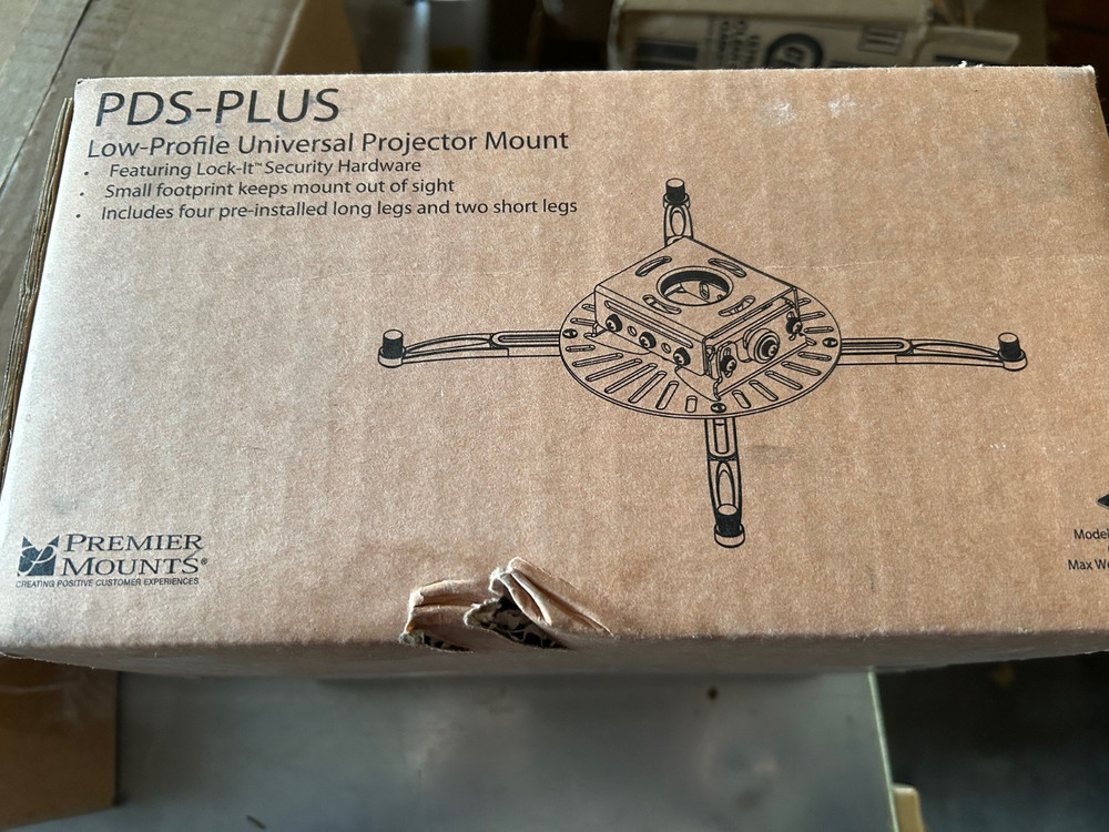 PDS-Plus Low Profile Universal Projector Mount Premier Mounts 75 lb Black