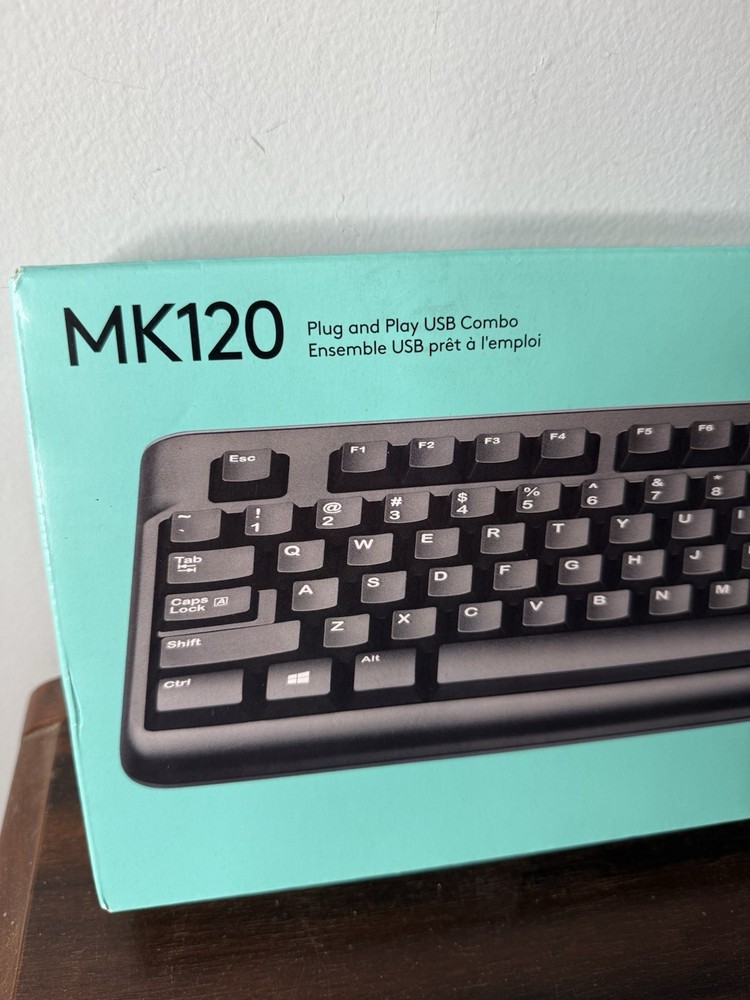 NEW Logitech Desktop MK120 USB Wired Mouse & Keyboard Combo Comfortable PC & Mac