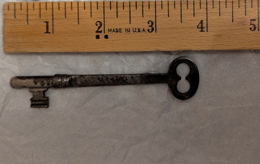 Vintage Hardware Door Lock Skeleton Key  Solid Barrel 3.75"